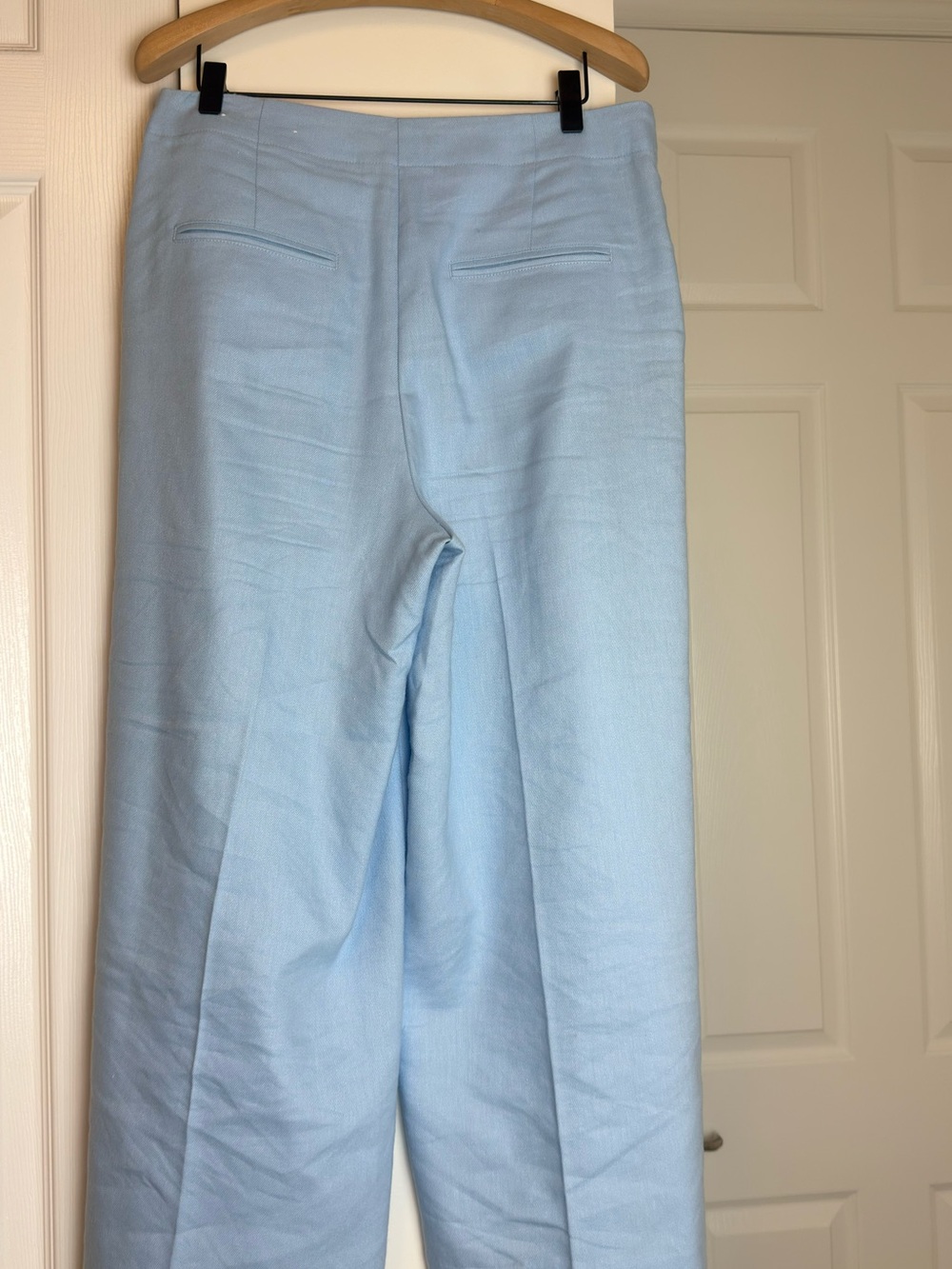 Ann Taylor Light Blue Wide-Leg High-Rise Pants with Side Buttons 8 - Picture 3 of 5